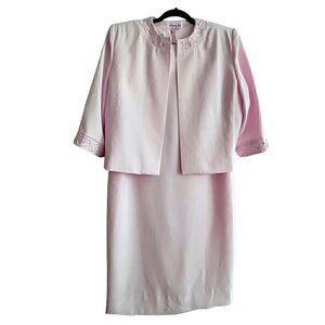 Harry Lee Light Pink Embellished Cocktail Mother of Bride Dress Jacket Size 12P